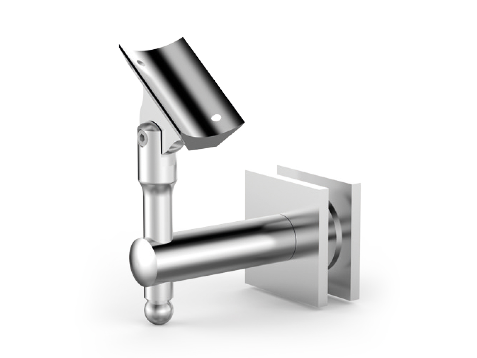 SQUARE GLASS ''L'' SIDE CONNECTOR-(Ø50)