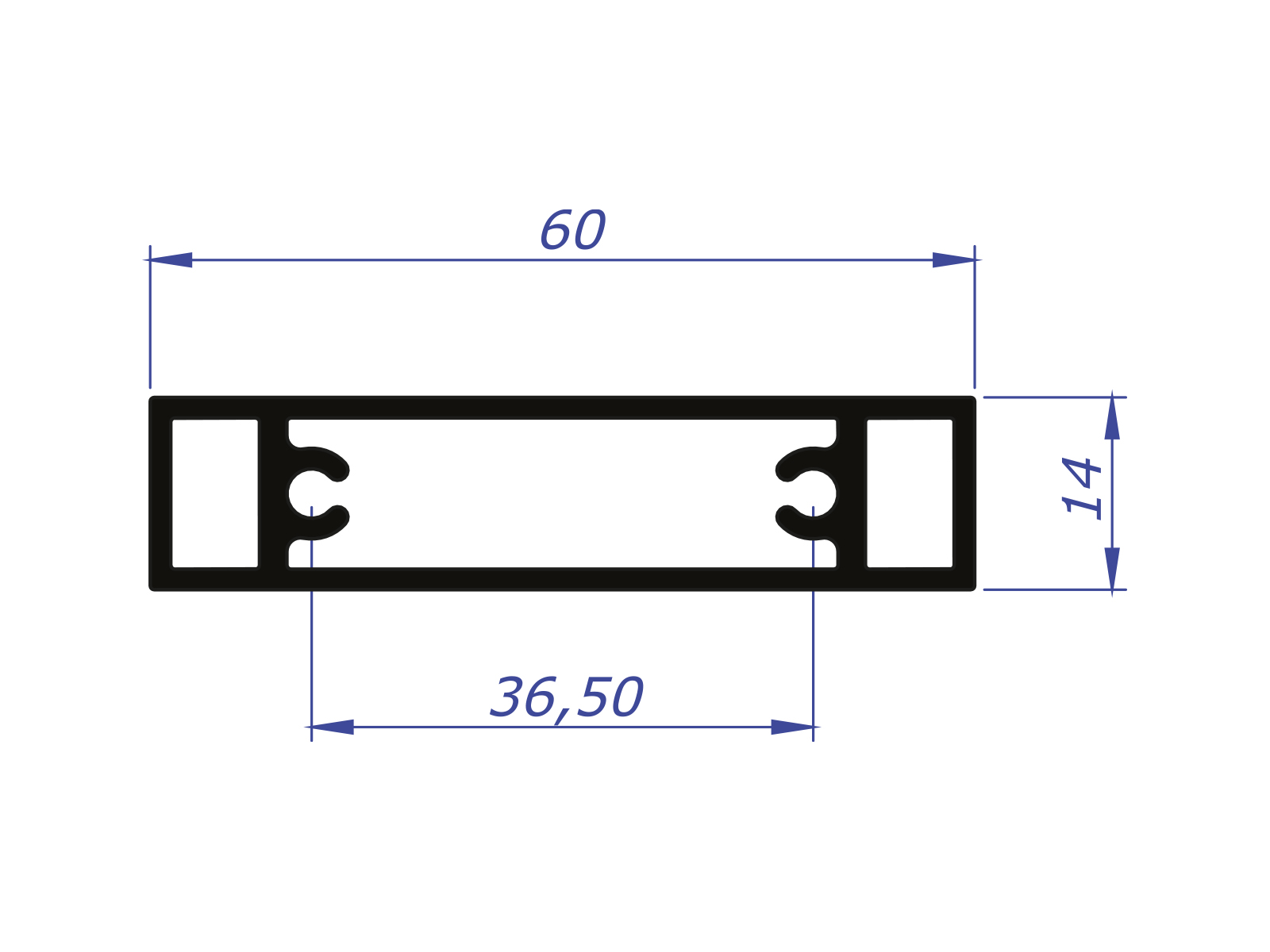VERTICAL STRIP PROFILE - LENGTH