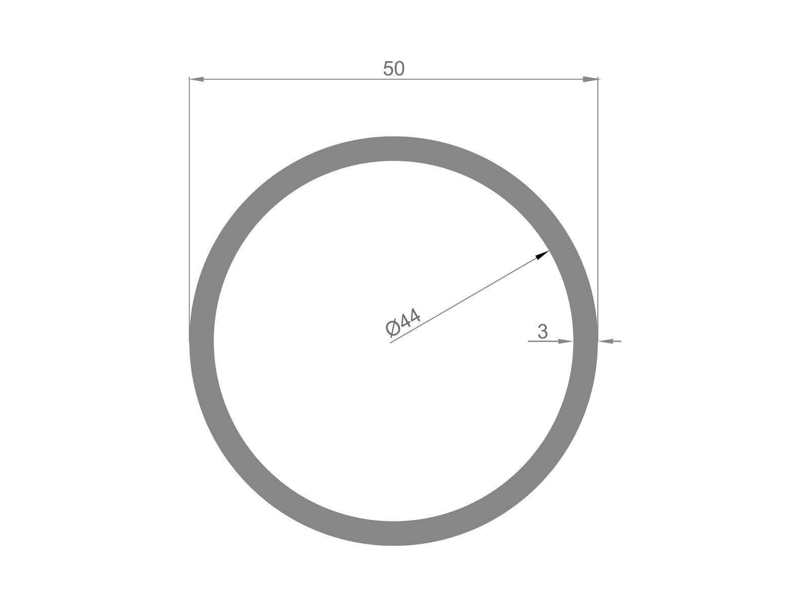50x3 ROUND PROFILE - LENGTH
