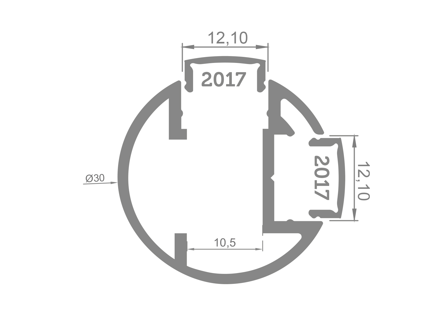 30  ONE SIDED GLASS HOLDER - LENGTH