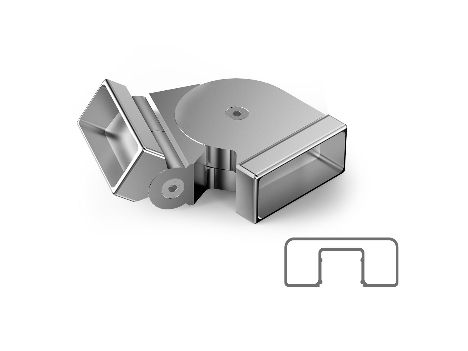 60X25 MM SQUARE ELBOW WITH ONE SIDE MOVING