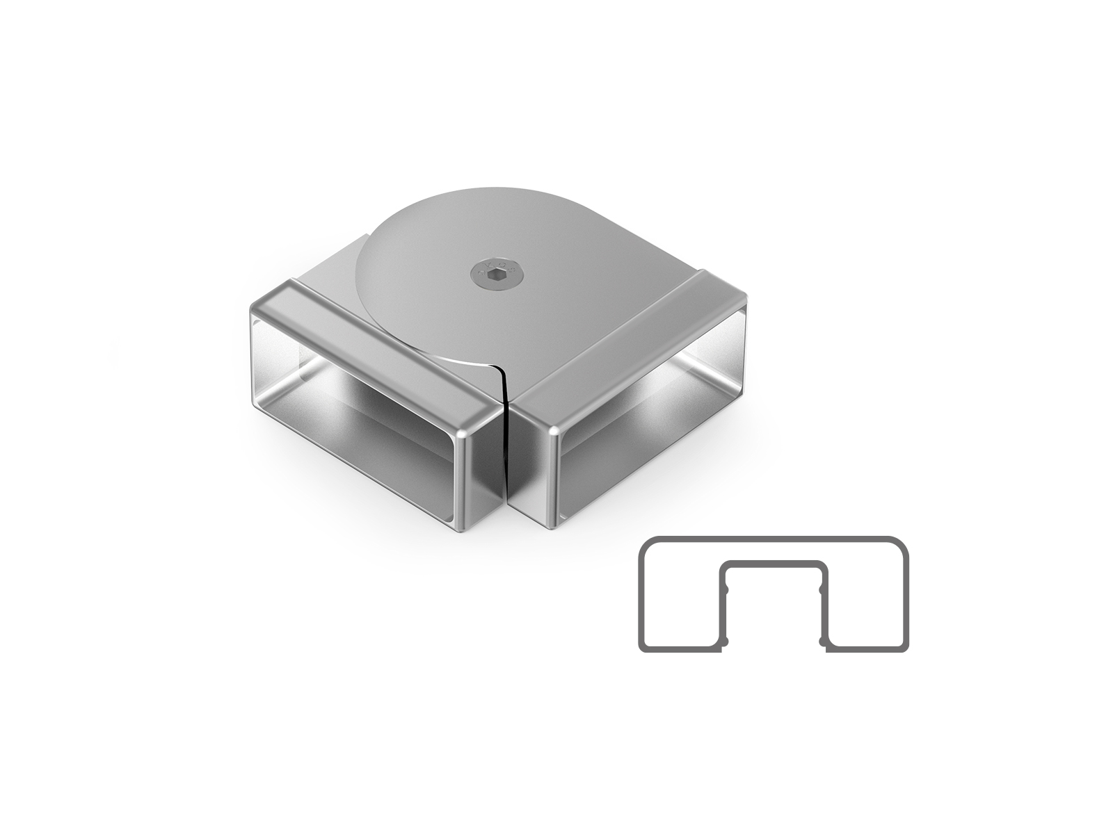 60X25 MM SQUARE ELBOW WITH SIDE MOVING