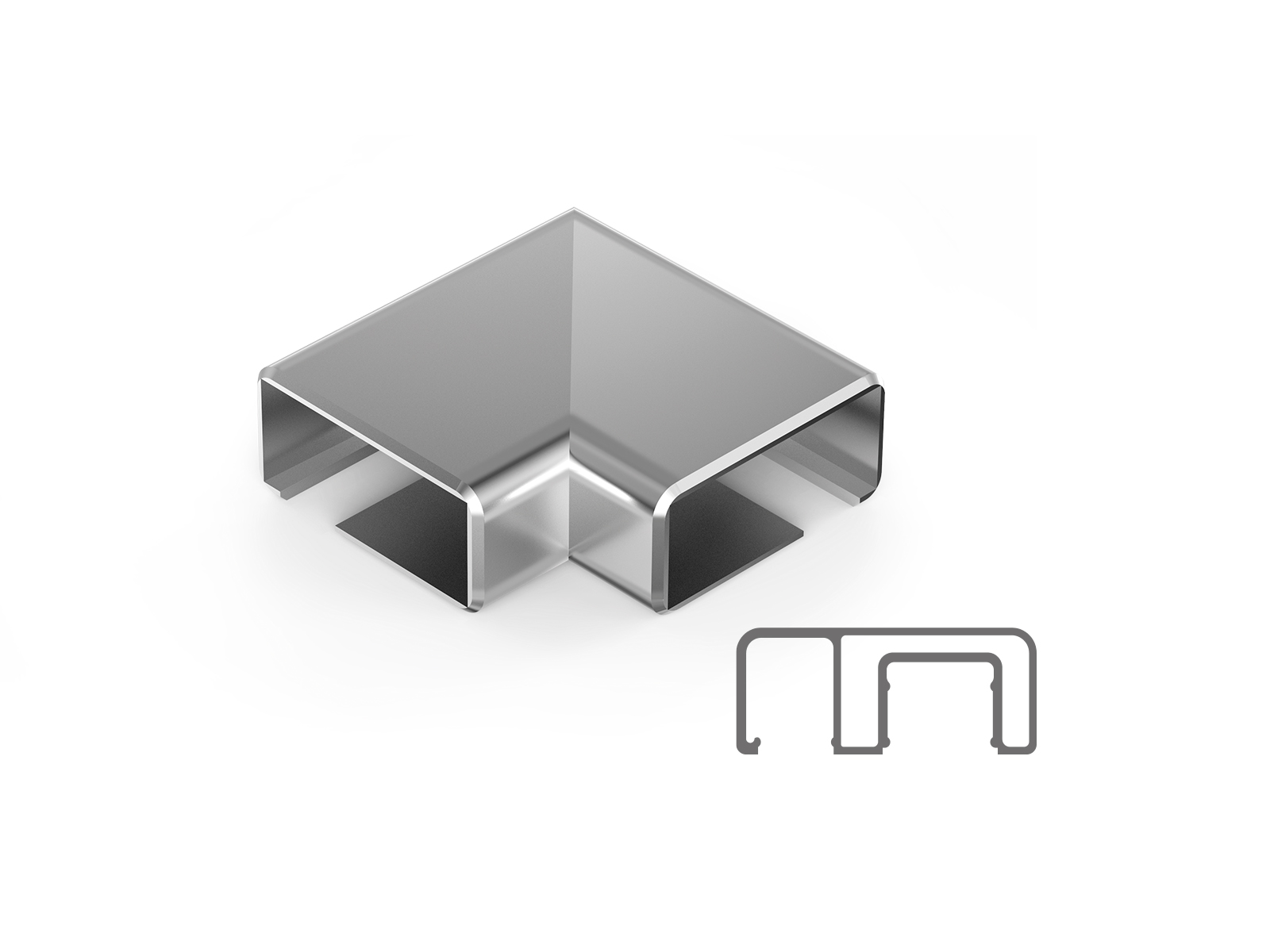 60X25 MM SQUARE ELBOW 90° (OUTSIDE CHANNEL)