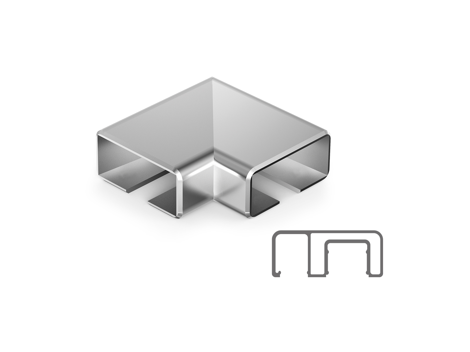 60X25 MM SQUARE 90° (MIDLE CHANNEL)