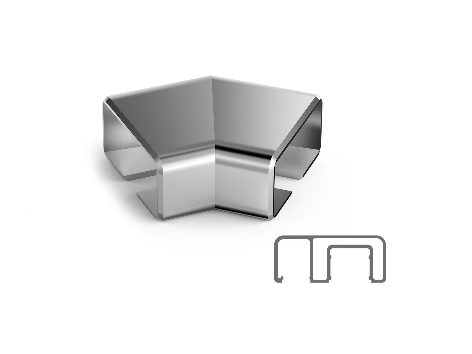 60X25 MM SQUARE 45° (MIDLE CHANNEL)