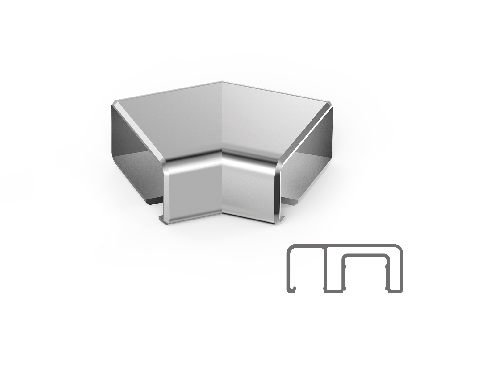 60X25 MM SQUARE 45° (INSIDE CHANNEL)