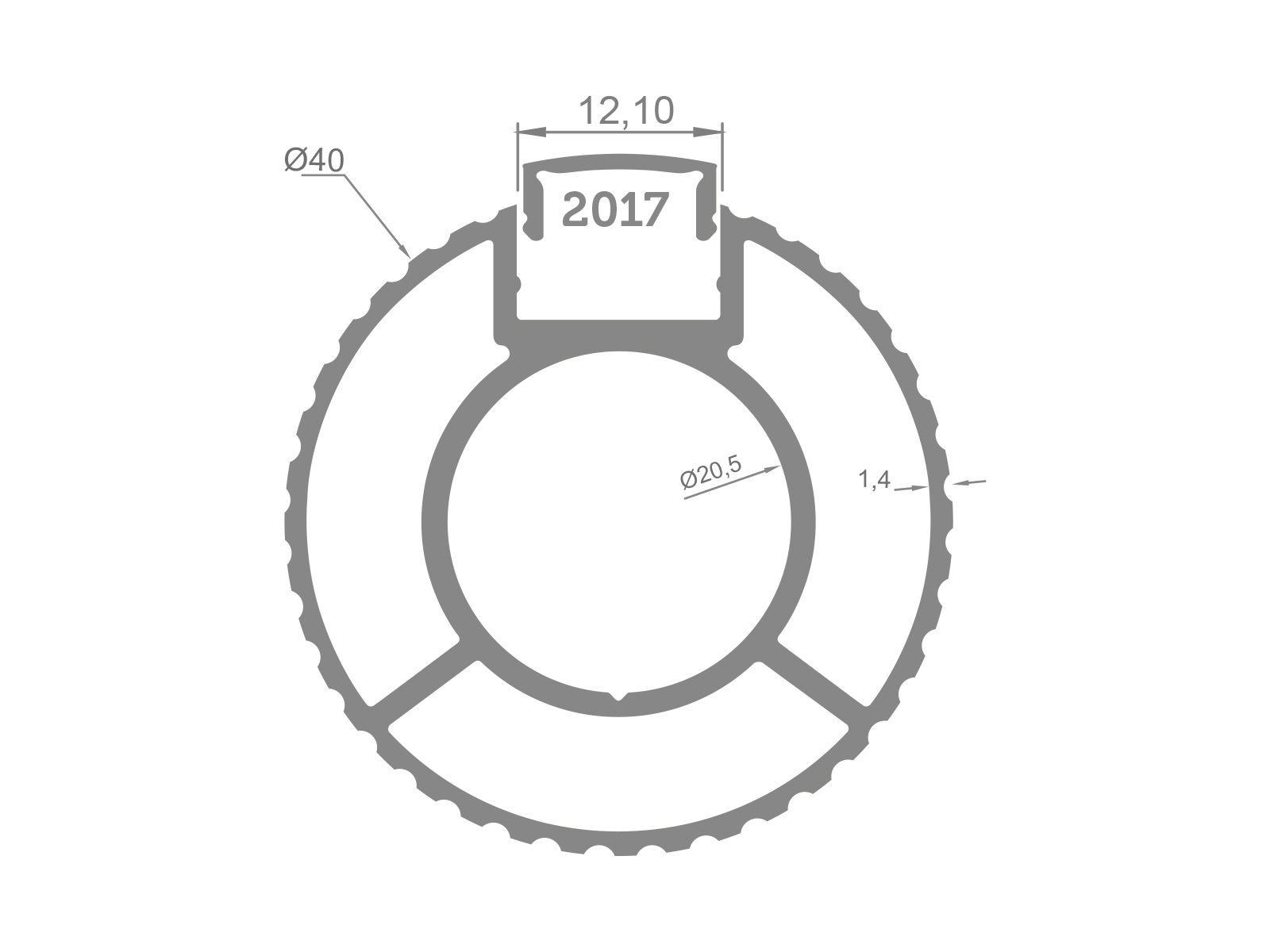 40  ONE SIDED GLASS HOLDER - LENGTH
