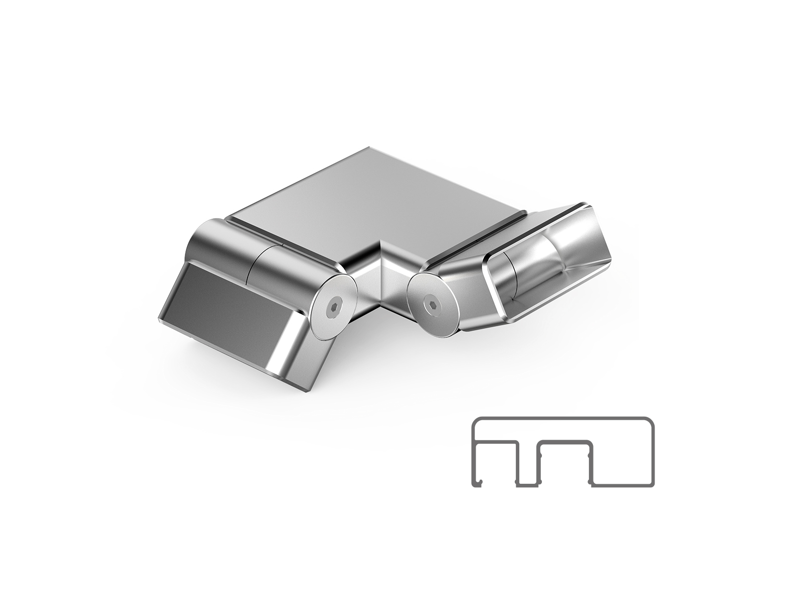 80X30 MM SQUARE ELBOW WITH BOTH SIDE MOVING