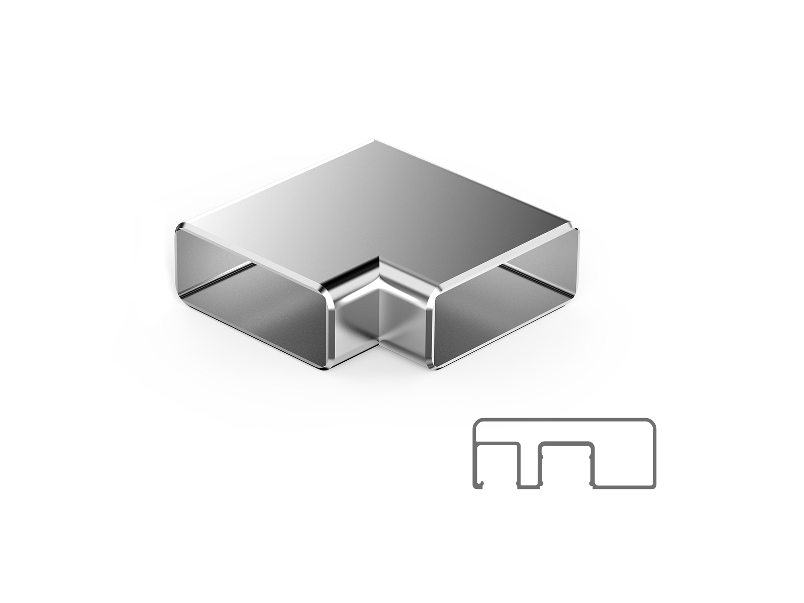 80X30 MM SQUARE 90° (WITHOUT CHANNEL)