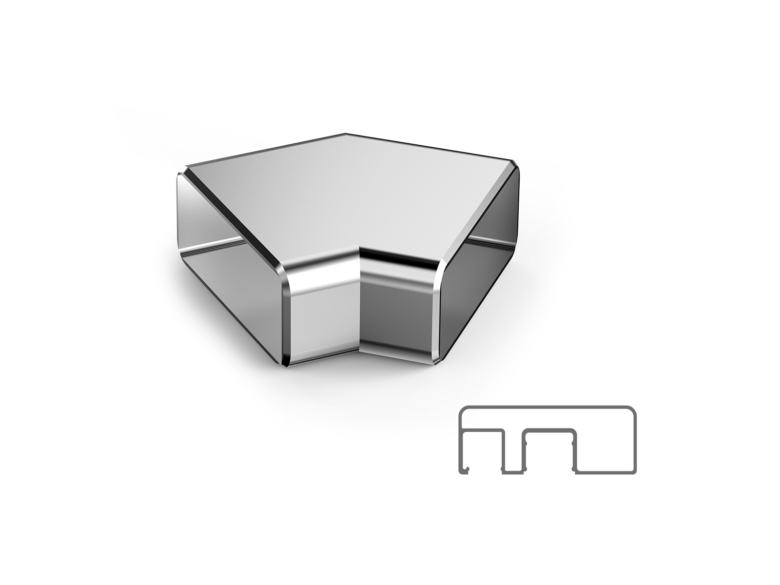 80X30 MM SQUARE 45° (WITHOUT CHANNEL)