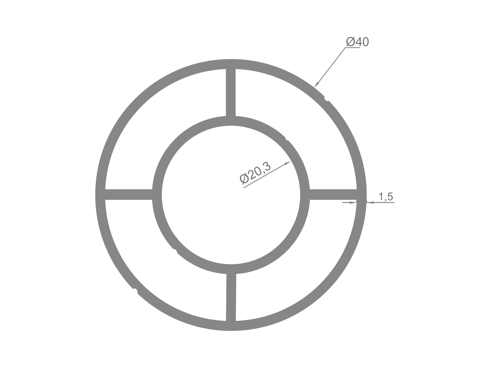 40  ROUND PROFILE - LENGTH