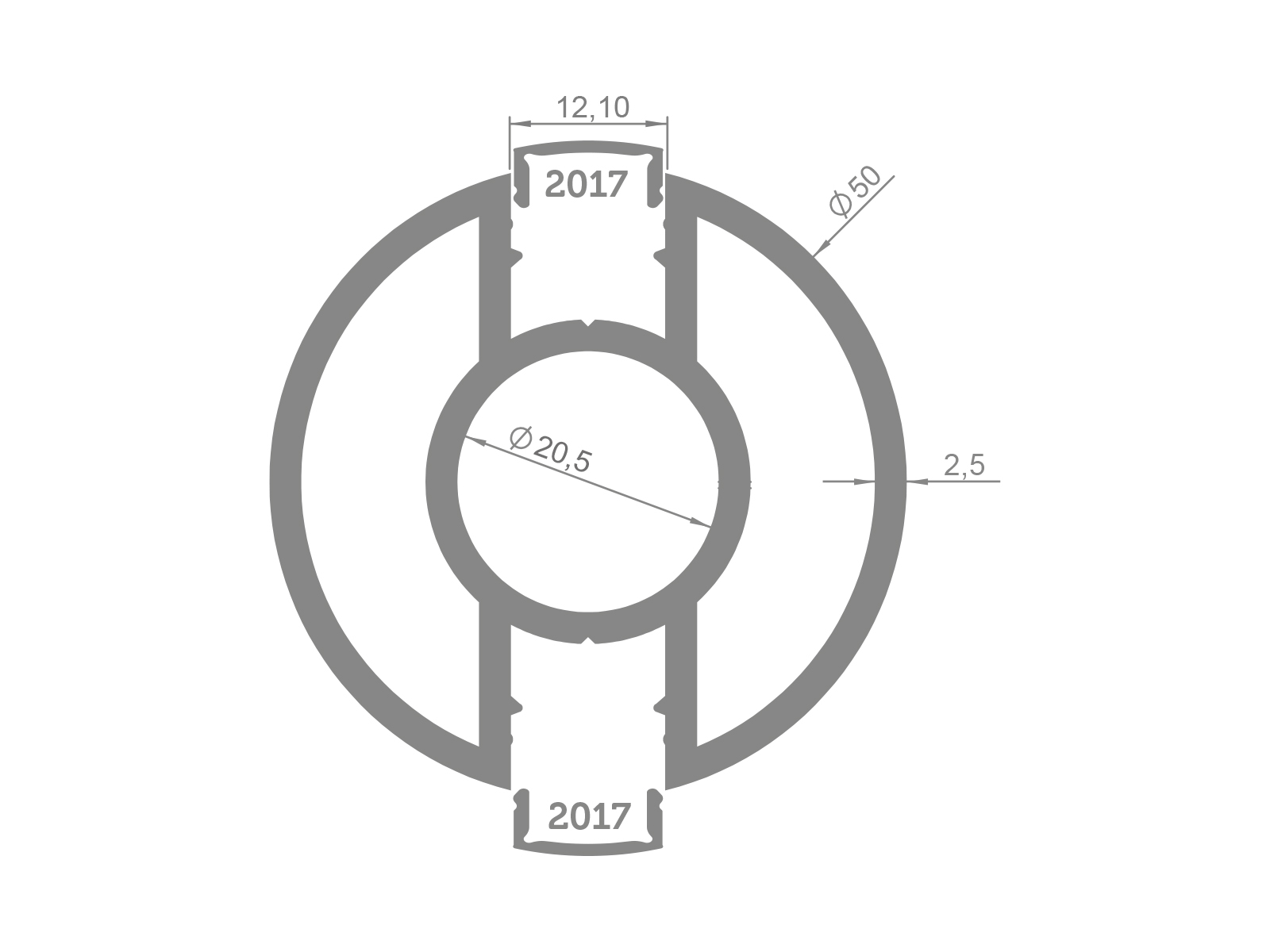 50  TWO SIDED GLASS HOLDER - LENGTH