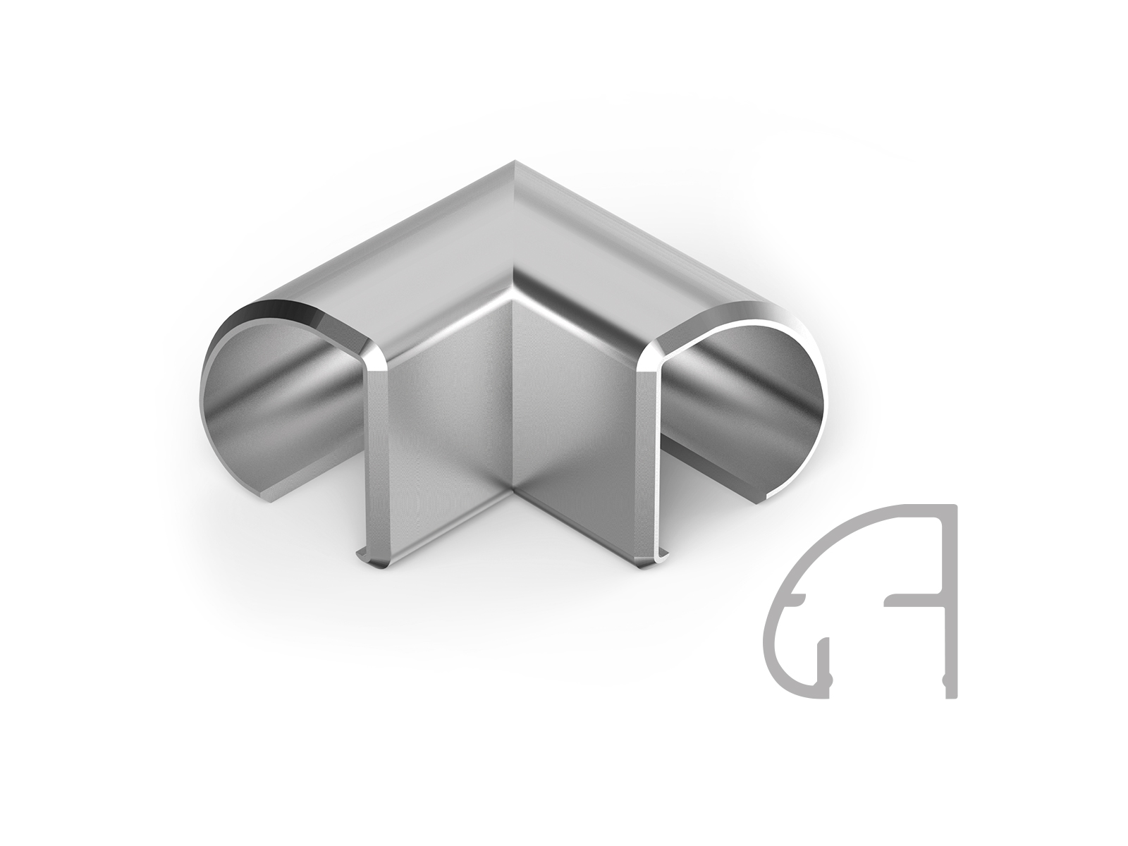 ELLIPTIC GLASS HOLDER ELBOW 90°