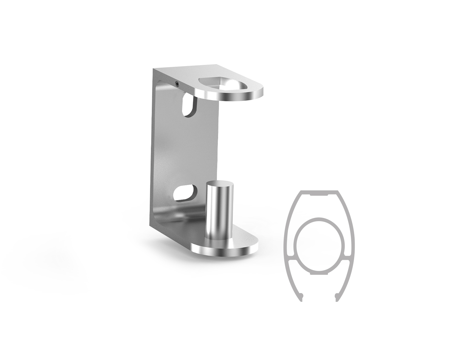 ELLIPTIC STRUT SIDE U CONNECTOR-12CM