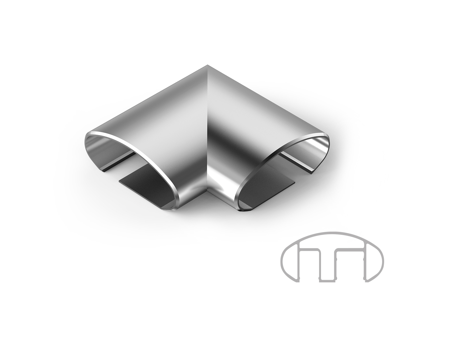 ELLIPTIC 80X30 ELBOW 90° (OUTSIDE CHANNEL)