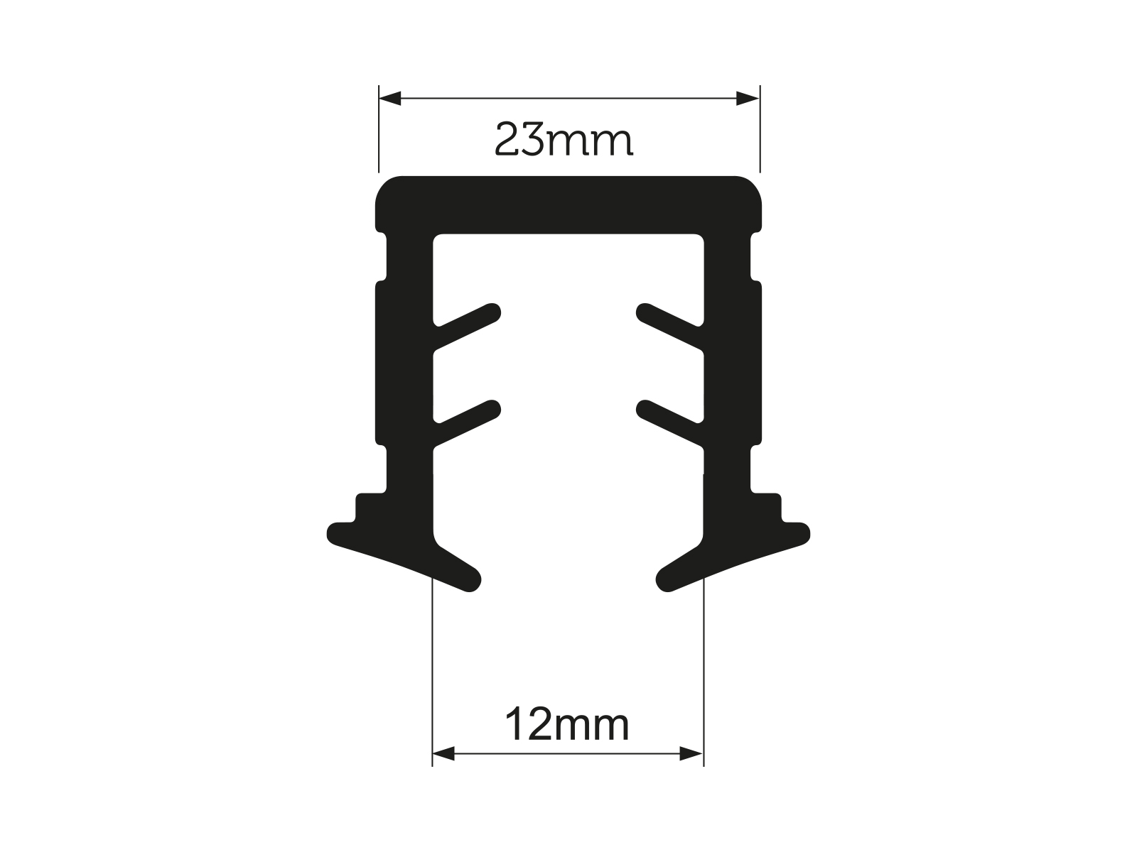 GLASS CONNECTION RUBBER (12MM)-LENGTH