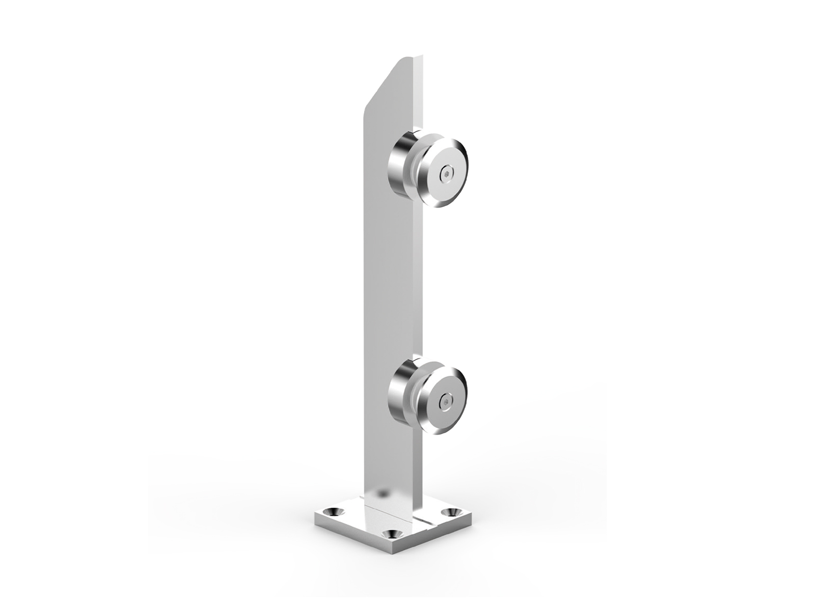 DOUBLE GLASS CONNECTOR WITH LAMA PILLAR - ROUND