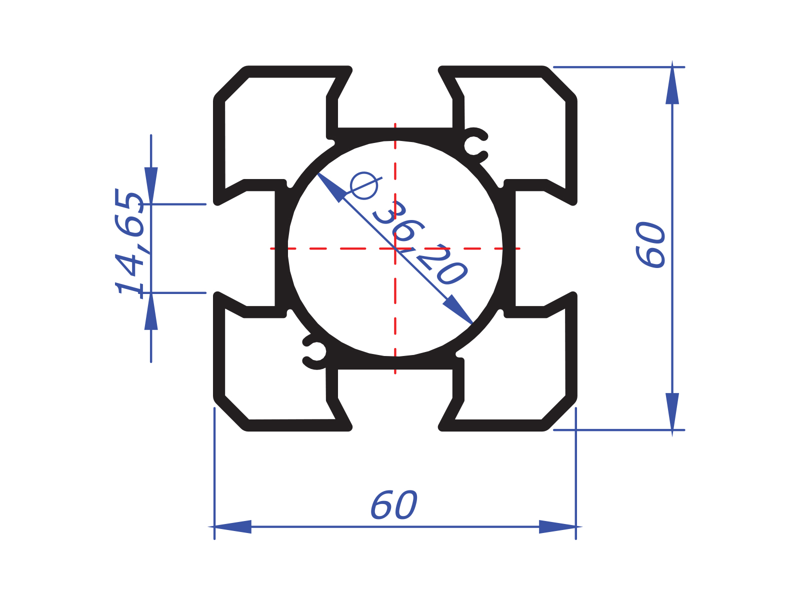 FENCE POST PROFILE 60*60 - LENGTH