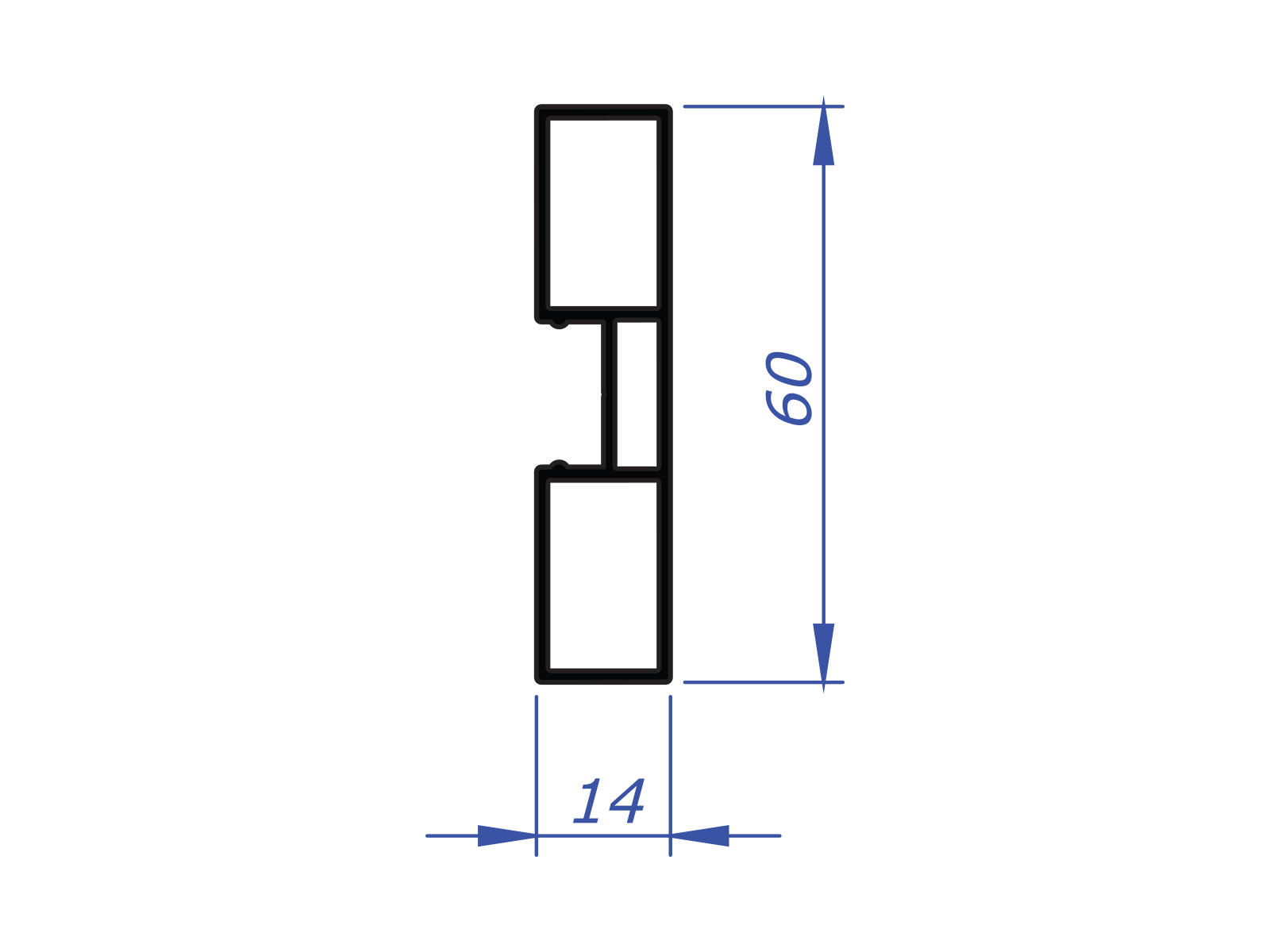 VERTICAL CONNECTION FENCE PROFILE - LENGTH