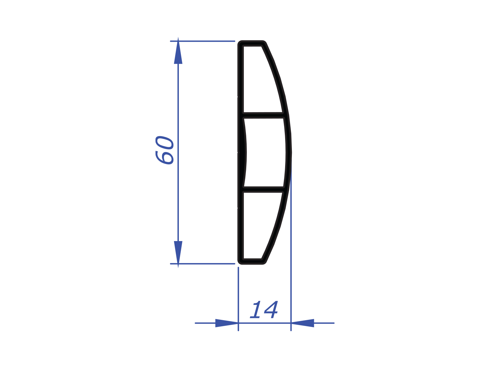 VERTICAL PARTITION FENCE PROFILE - LENGTH