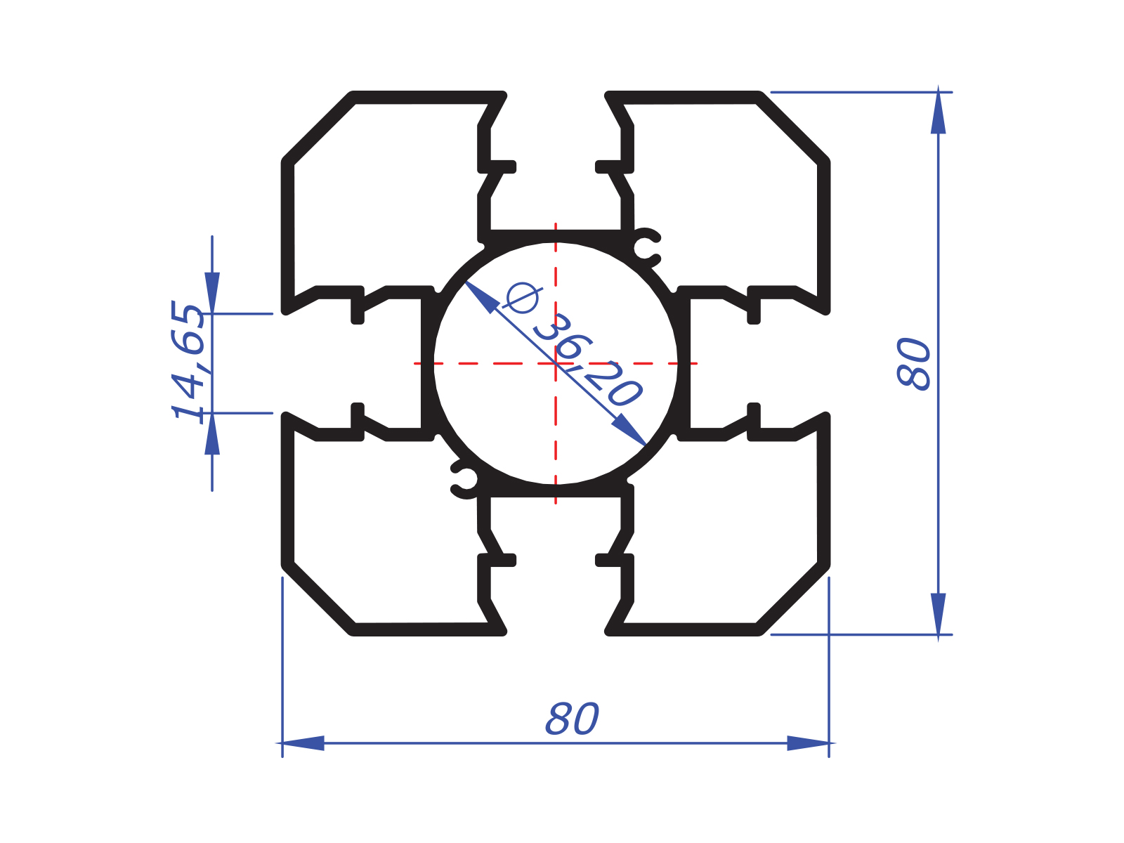 FENCE POST PROFILE 80*80 - LENGTH