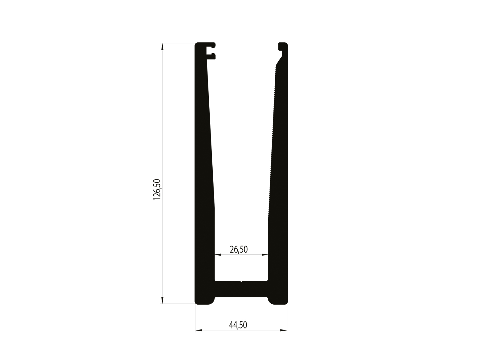 EURO 10 GLASS BASE PROFILE - LENGTH