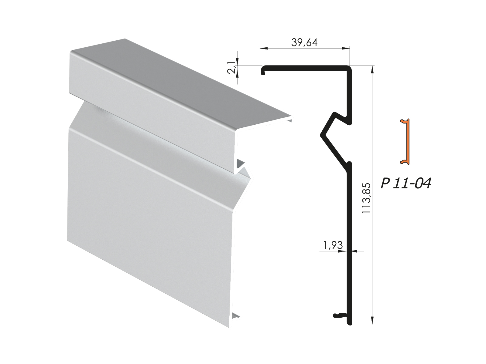 COVER PROFILE WITH LED CHANNEL-LENGTH