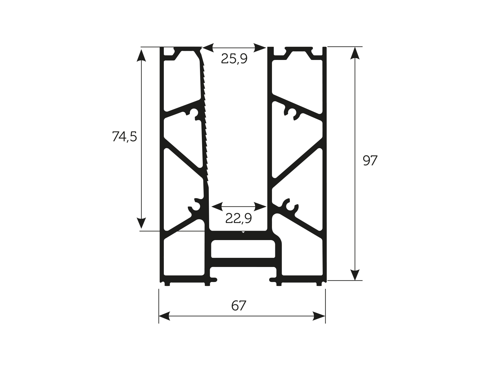 GLASS BASE PROFILE-LENGTH