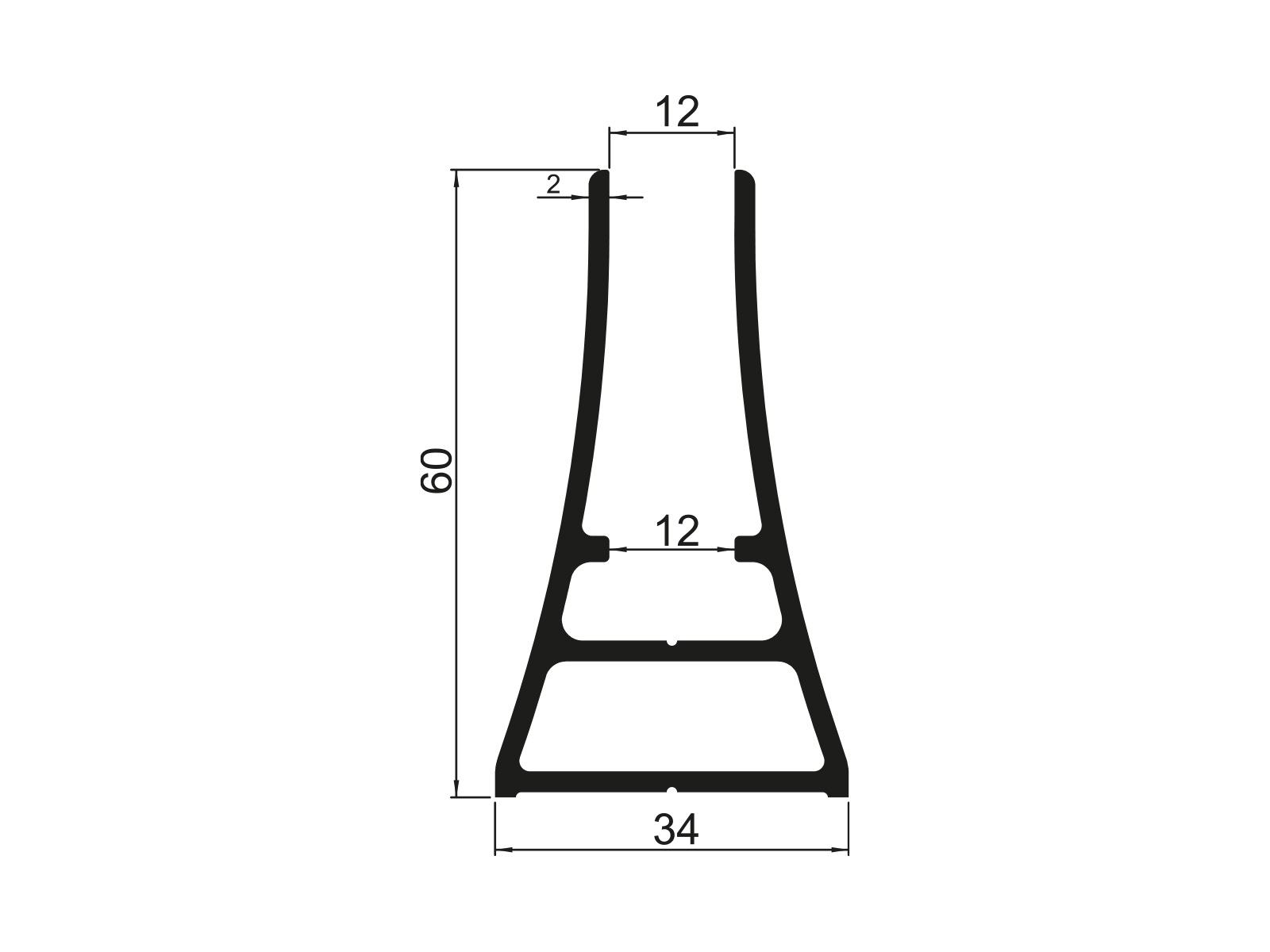 34X60 GLASS HOLDER - LENGTH