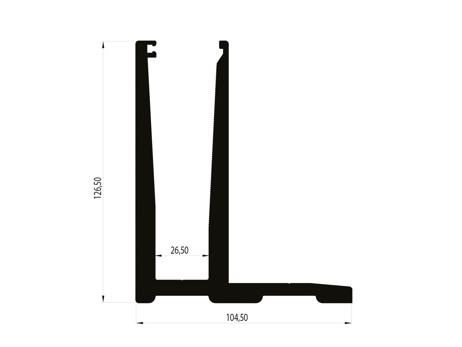 EURO 40 GLASS BASE PROFILE - LENGTH
